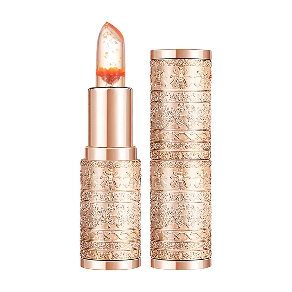 Crystal Flower Jelly Lipstick Waterproof Long Lasting Lipstick Gloss temperatura idratante Lip Change Balm Cosmetic C5R0