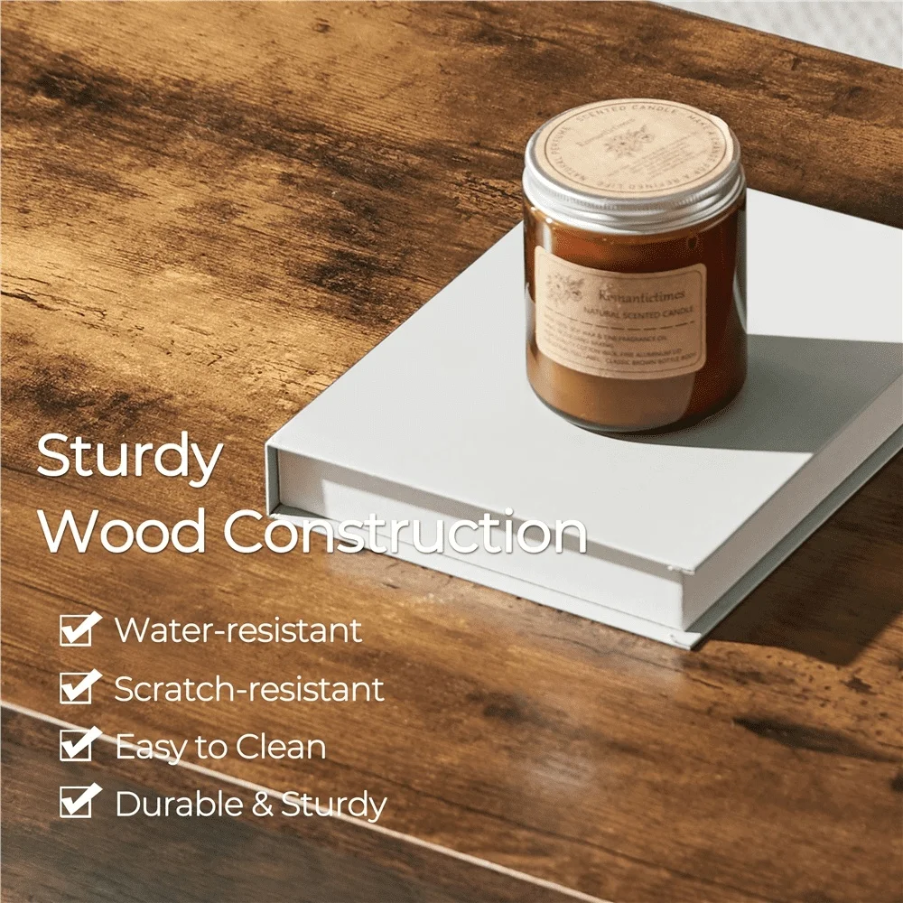 طاولة قهوة حديثة قابلة للرفع مع حجرة تخزين مخفية، تصميم متعدد الوظائف، مساحات صغيرة، سهلة الصيانة، لمسة نهائية ريفية