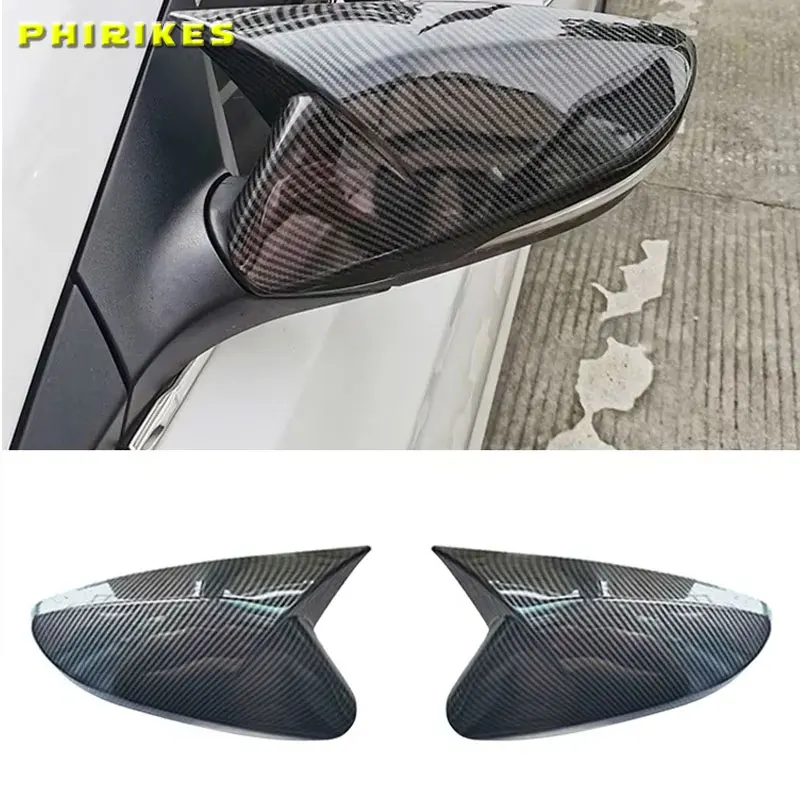

For Hyundai Elantra 2012-2018 Car Rearview Side Mirror Cover Wing Cap Exterior Sticker Door Rear View Case Trim Carbon Fiber