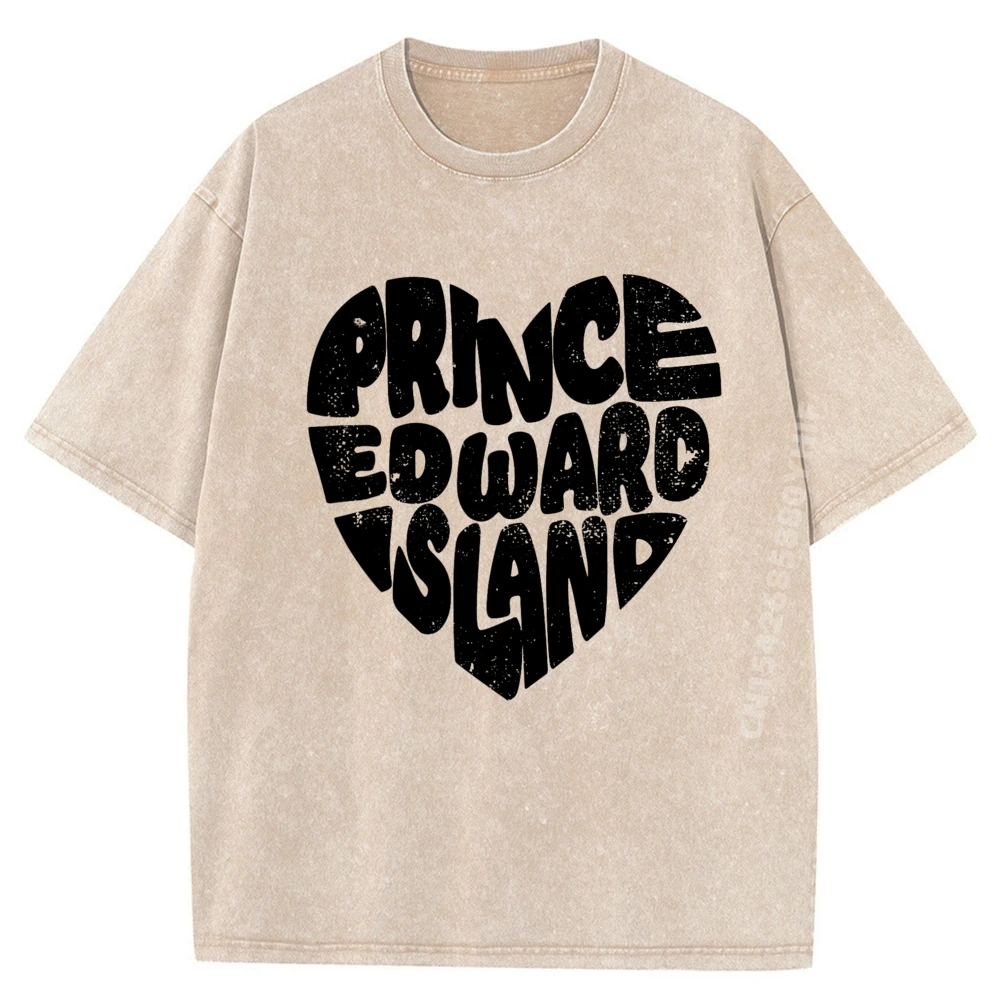 

I Heart Prince Edward Island Canada Ca Apparel Nova Scotia Fashion T Shirt Men's Clothing Cool Fashion Washed Shirt