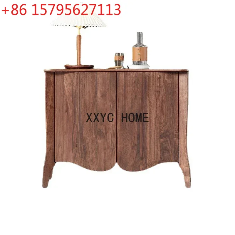 

Black Walnut Solid Wood Sideboard Cabinet Creative Small Apartment Locker