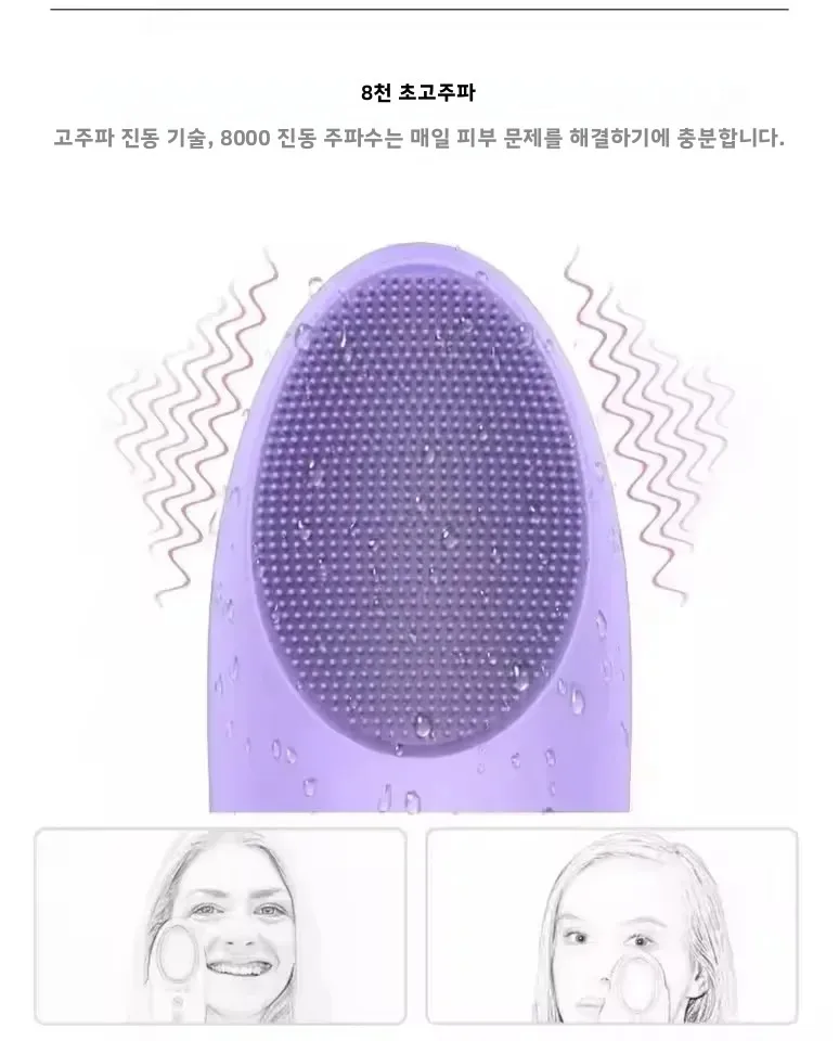 다기능 따뜻한 페이셜 4 in 1 클렌징 브러쉬 전동 세안기 56 ℃ 페이스 마사저 아... - 5