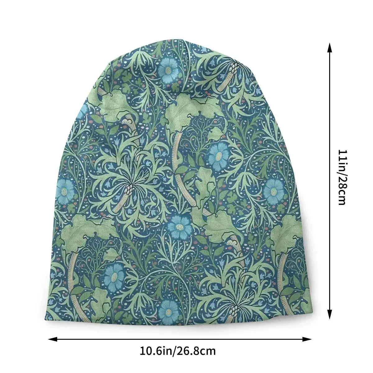 William Morris Flowers Art Skullies Beanies Caps Light Green Blue Thin Hat Sport Sports Bonnet Hats for Men Women