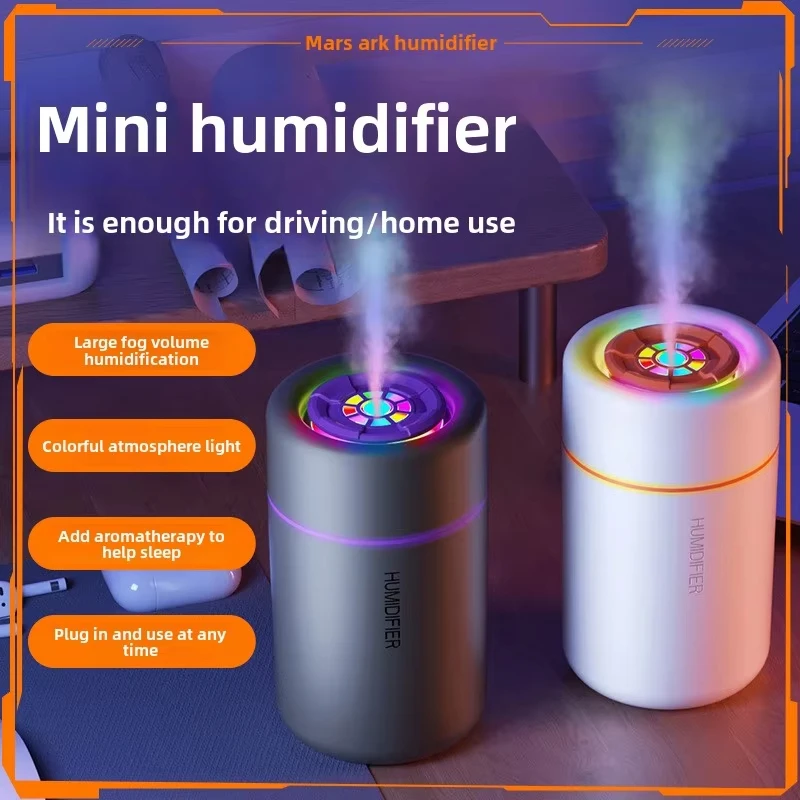 New Portable Aromatherapy Vehicle-Mounted Air Diffuser Mini USB Wireless Ultrasonic Atomizer Humidifiers With 7 Color LED Light