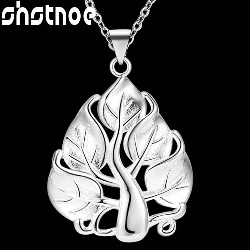 

SHSTONE 925 Sterling Silver 16-30 Inch Chain Tree Pendant Necklace For Women Engagement Wedding Birthday Gift Fashion Jewelry