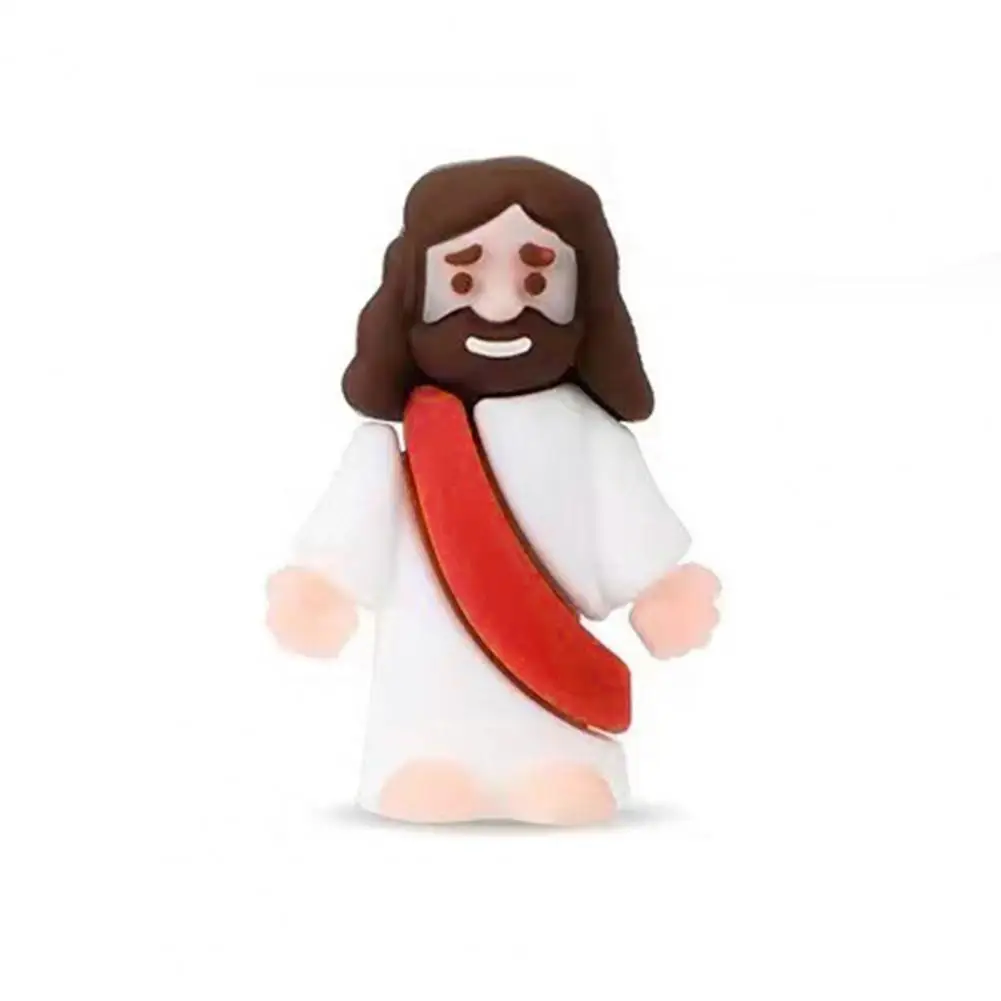 12/48Pcs Mini Jesus Figurine PVC Savior Jesus Figure Model Statue Sculpture Desktop Decor Easter Ornament Christmas Festival