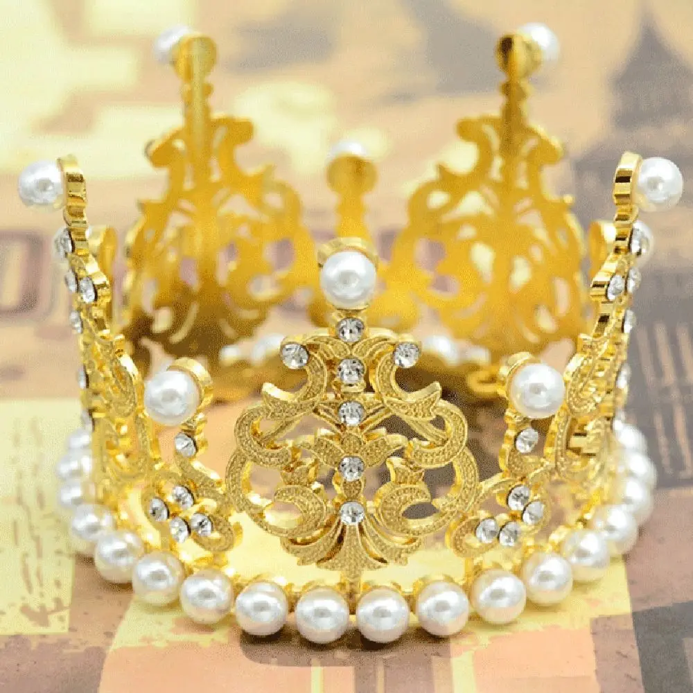 1Pcs Gold Silver Color Crown Cake Topper Decoration Decorative Elegant Wedding Cake Princess Birthday Baby Cake Ornaments