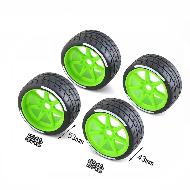 4Pcs Tire Tyre 17mm Wheel Hex For ARRMA1/7 Firebird FELONY FSR Flying God Mustang GT Flat Running Da DA GT Tire Racing Highway