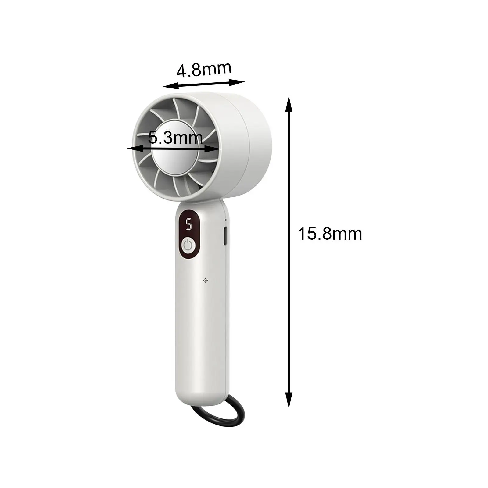 Mini ventilatore portatile, ventilatore tascabile regolabile a 5 velocità, ventilatore manuale piccolo per zaino in spalla, escursionismo, interno, esterno, viaggi