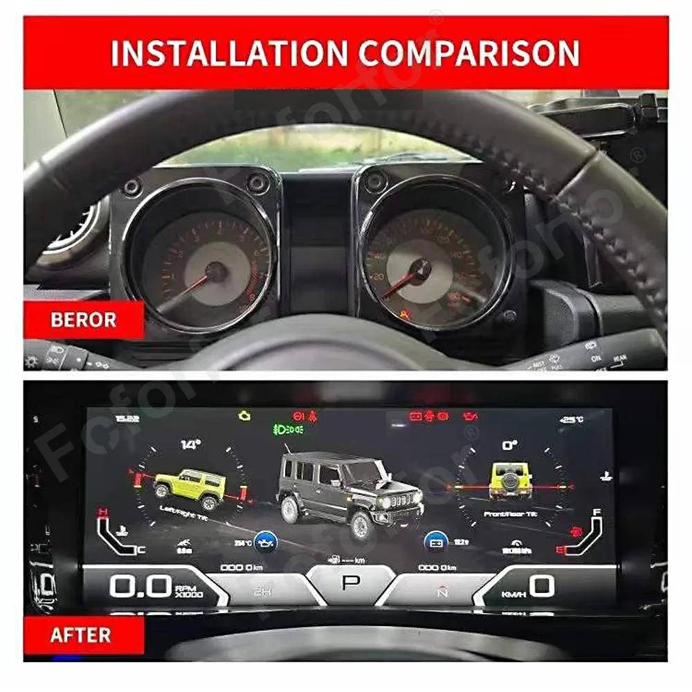 Car Accessories 2026 Upgrade Dashboard  For SUZUKI JIMNY JB64/JB74 After 2019 LCD Instrument Panel Speedometer Cockpit Screen