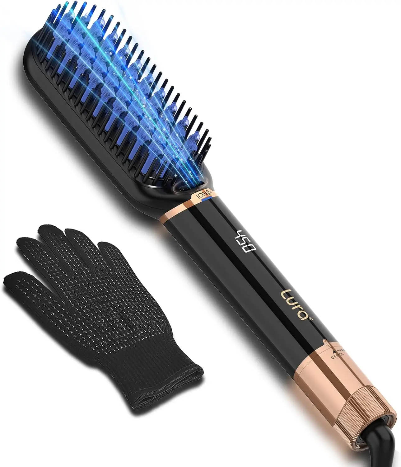 

Ionic Hair Straightener Brush, Dual Voltage, 6 Heat Settings, Fast Heating, Auto-Off