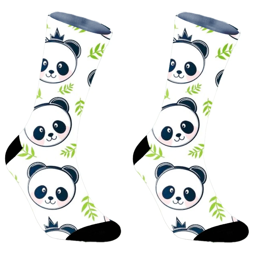 Calcetines Divertidos de Panda para hombre, calcetín de ciclismo, Aliens felices, dinosaurio, Pug, Panda, novedad de 2024