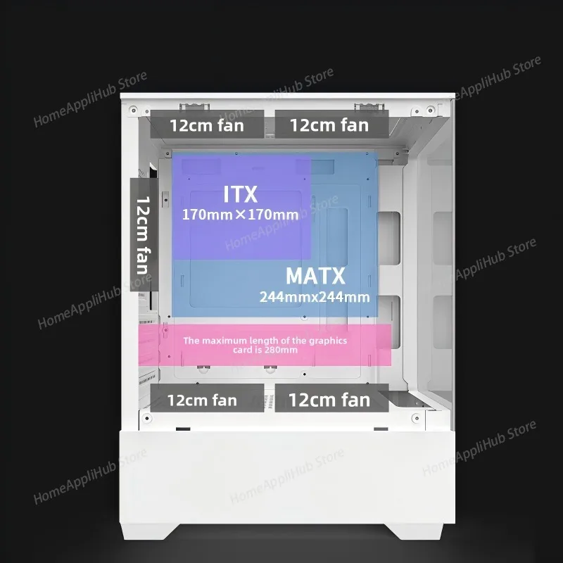 ES8 Sea View Room Chassis Desktop Computer Chassis M-ATX/Taiwan E-sports Game 240 Water Cooled DIY Host Case
