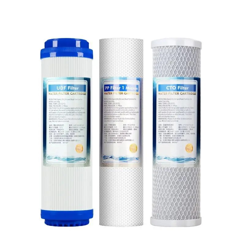 10 Inch Water Filter Cartridge PP Cotton GAC Granular Carbon CTO Carbon Block for Whole House