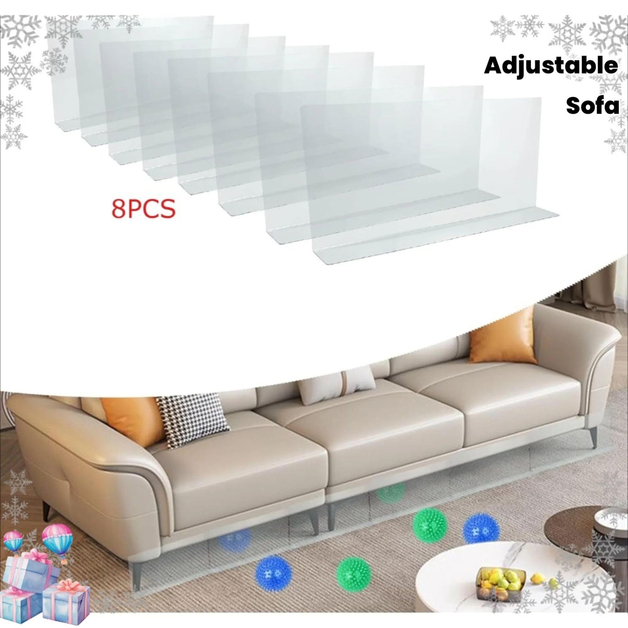 8 Pack Pet Proof Gap Guard Adjustable Barrier for Sofa Bed Under Strong Adhesive Easy Install