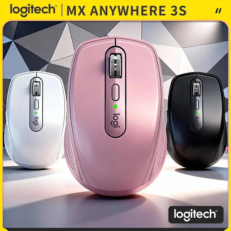 

High-Performance Logitech MX Anywhere 3S - 8000 DPI, Hyper-Scroll, Silent Click, 3-Device Connect for Retail Task