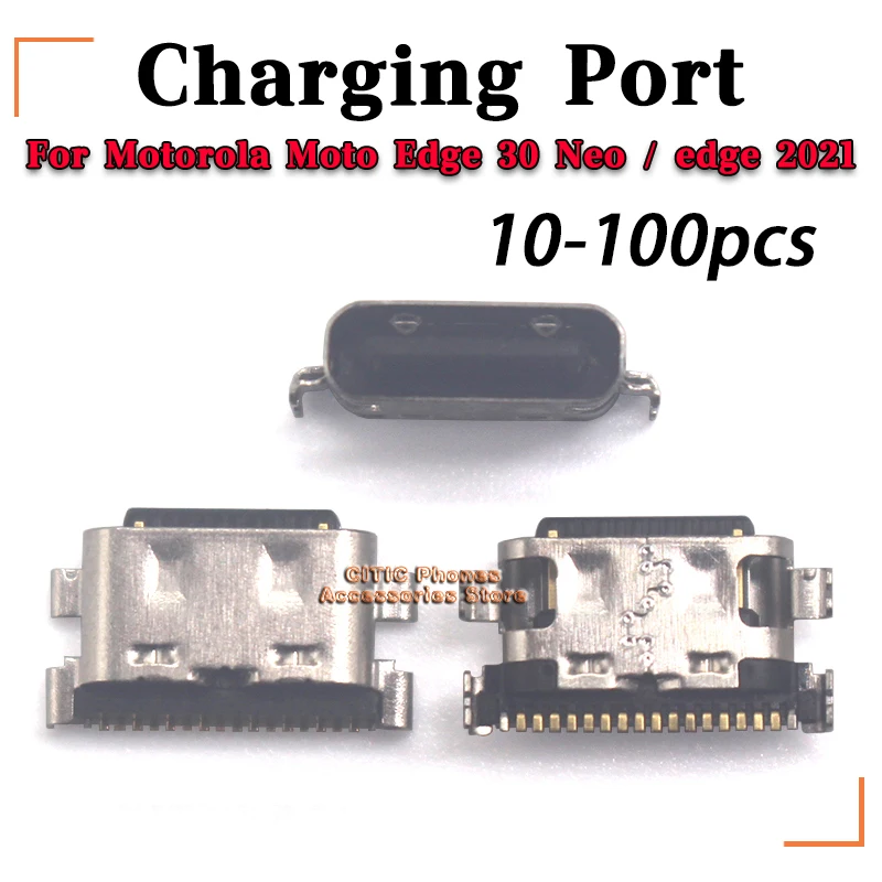 10-100pcs Type-C USB Charger Charging Dock Port plug Connector Flex Cable For Motorola Moto Edge 30 Neo / edge 2021