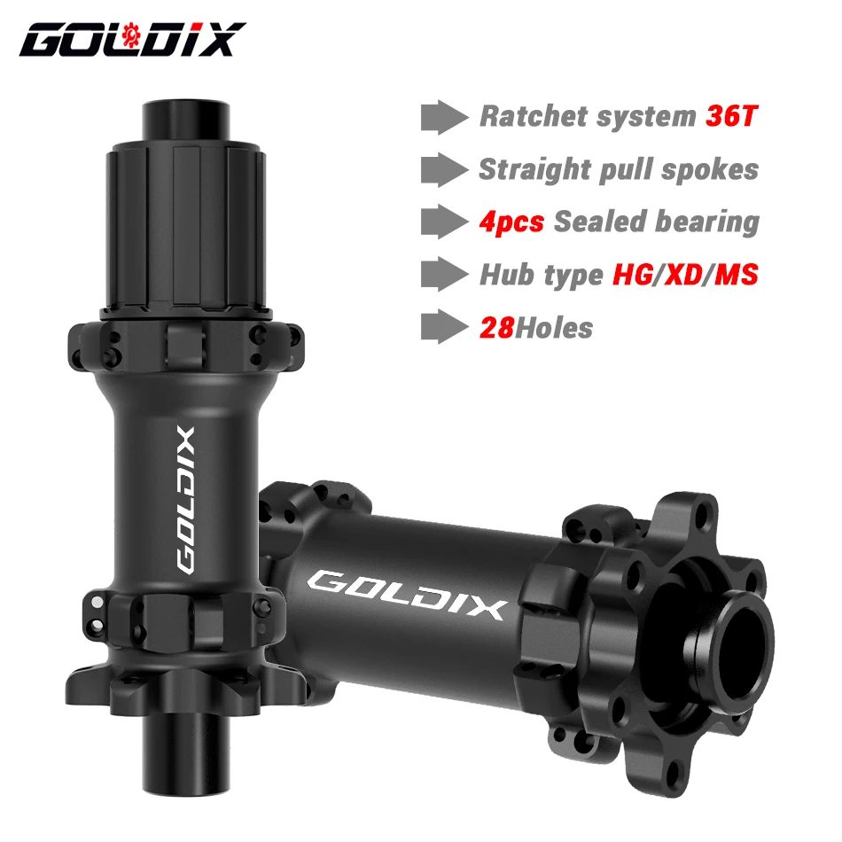 

GOLDIX M370 MTB Hub 28H HG/XD/MS BOOST Hub Ratchet 36T 6-Bolt Disc Brake Sealed Bearing 148x12 110x15/141x10 100x15