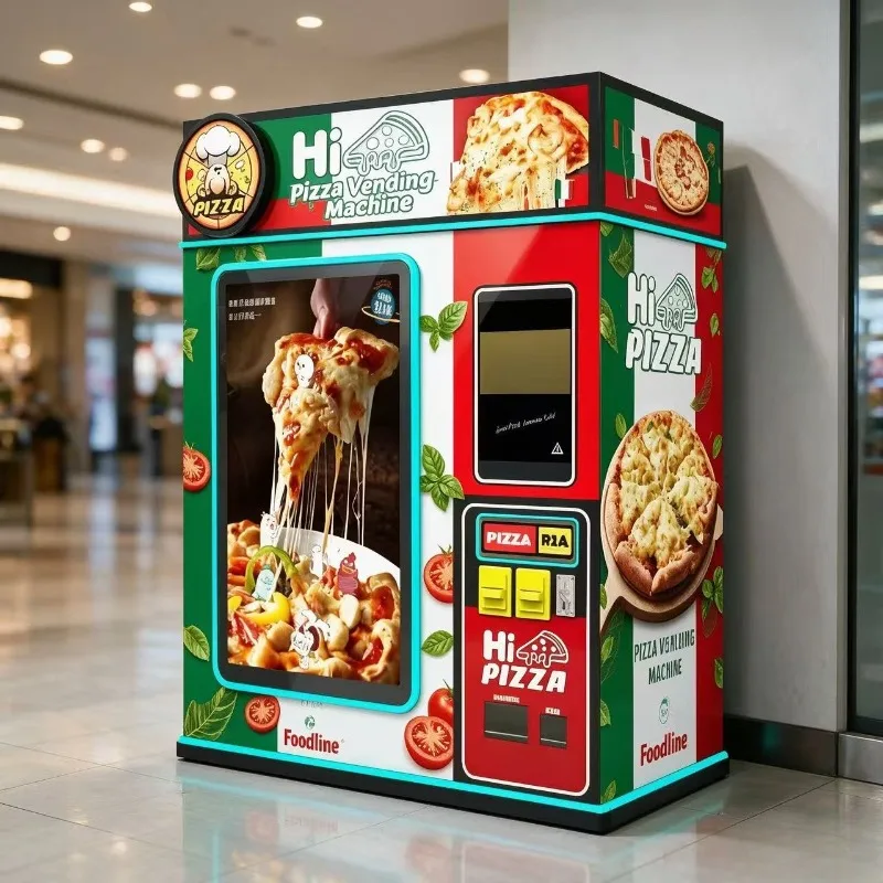 Custom Pizza Vending Machine Double Layer Heating Chamber Self Service Unmanned Pizza Vending Machine Support