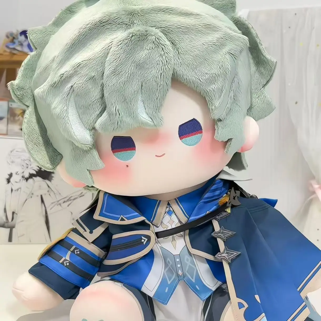 40cm Game Genshin Impact Lohen Cotton Plushies Sitting Posture Figures Clothes Dress Up Puppet Plush Pillow Sofa Cushion Mascot - view 3