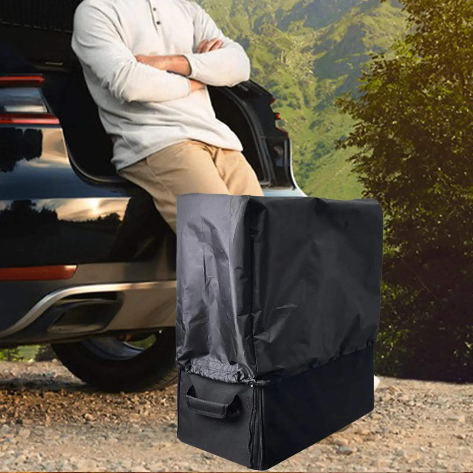 

Портативное складное решение для хранения велосипеда, Легкая транспортировка и организация, держатель для багажника автомобиля, регулируемый ремень на молнии