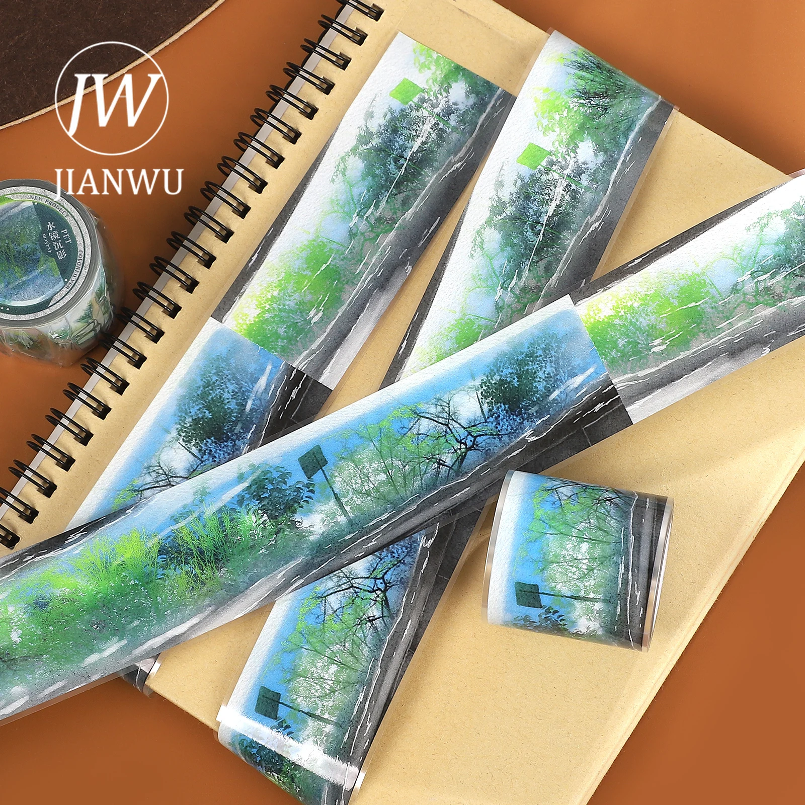 fita-adesiva-pet-jianwu-40mm-5m-vintage-efeito-espelho-de-Agua-sombra-de-Arvore-material-para-paisagens-colagem-scrapbooking-criativo-diy-diario-papelaria