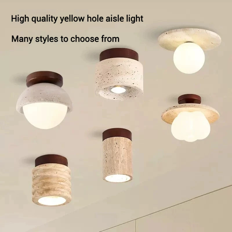 

Yellow Cave Stone Ceiling Light Lobby Entrance Corridor Balcony Restaurant Hotel Corridor E27/G9 LED bulb