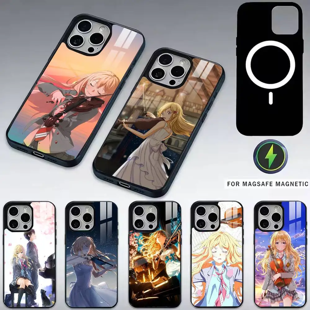 

Anime Your L-Lie in April Kaori Phone Case For iPhone17,16,15,14,13,12,11 Plus,Pro Magnetic For Magsafe Wireless Charging