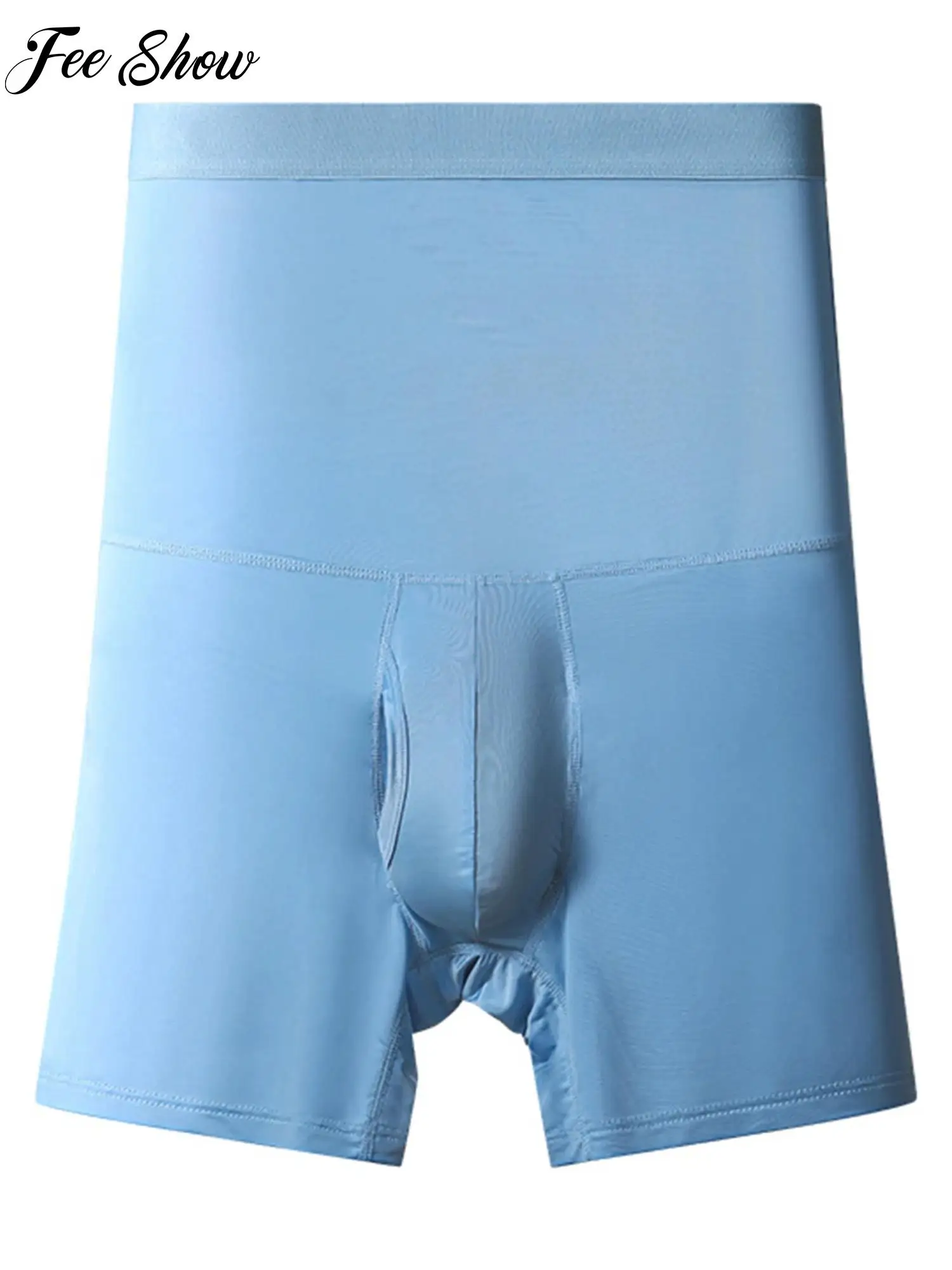 Men Shapewear Boxer Briefs, High Waist Tummy Control Underwear, Split Bulge Pouch, Athletic Shorts for Cycling Sports Workout