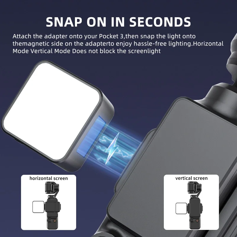 ملحقات كاميرا إضاءة LED مغناطيسية صغيرة ملحقات كاميرا التصوير الفوتوغرافي ثلاثة مستويات يعتم السطوع لجيب DJI Osmo 3 #3