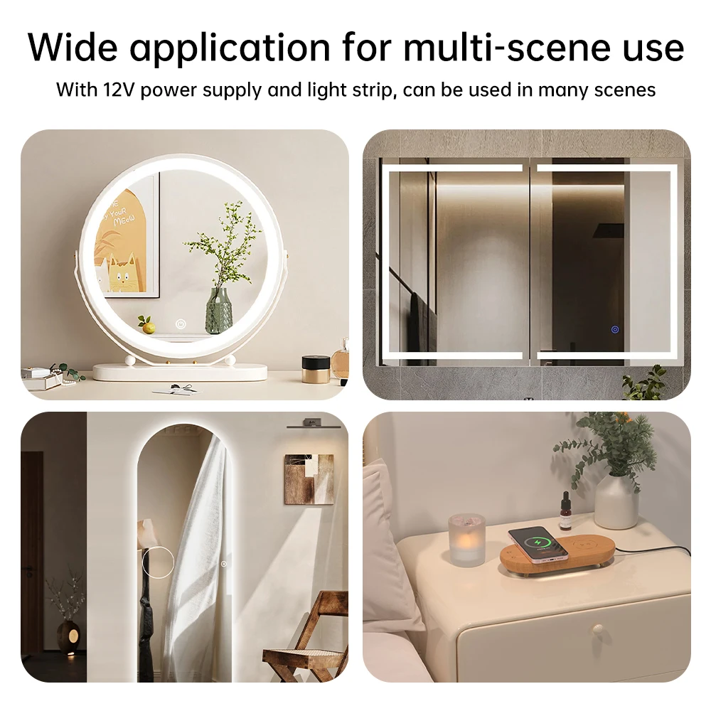 DC 5-12V 3A 36W Intelligent Touch Switch For Bathroom Mirror Switch LED Light Monochrome Dual Color Temperature Adjustment