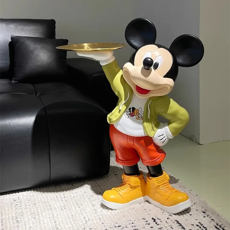 

80 см кукла Диснея Микки, очень большой размер, напольные украшения, легкие роскошные элитные украшения для гостиной, ТВ-шкафа, подарок