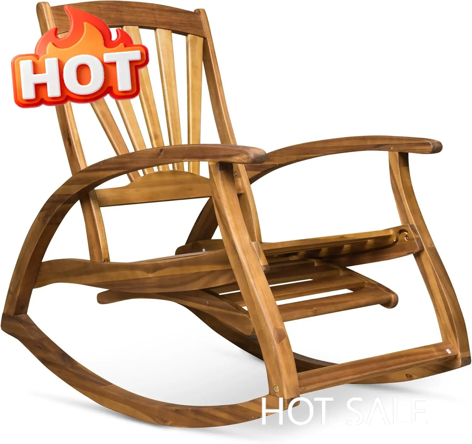 

Кресло-качалка Alva Outdoor из акации с подставкой для ног, отделка под тик