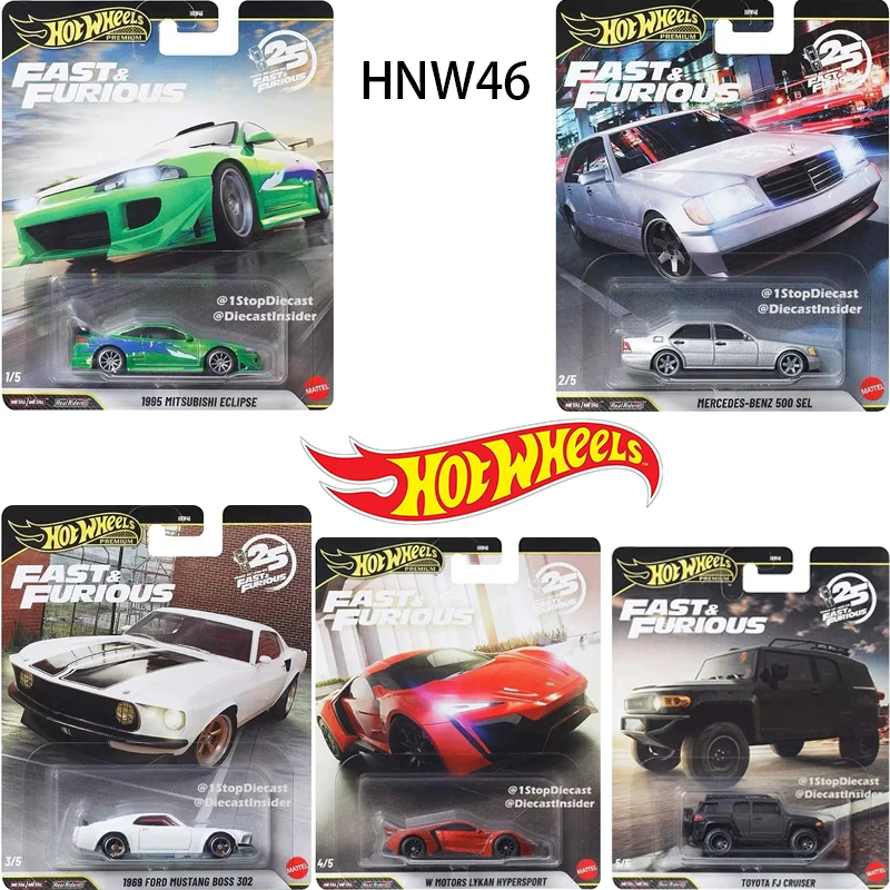 

Новая культура автомобилей Hot Wheels Gold Fast & Furious HNW46, модель автомобиля из сплава, 1995, ограниченная коллекция ECLIPSE
