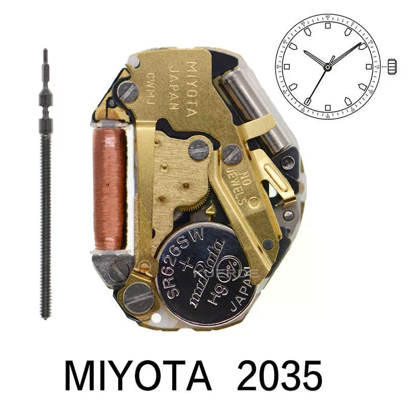 Miyota Super 2035 Japan Quartz Movement GOLDEN 2035 Three-Hand Watch - Durable Metal Gears Best Cost Performance