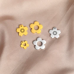 EUEAVAN 1pc Cute Flower Stainless Steel Charms for Necklace Earrings Women Bohemian Floral Jewelry Making Supplies DIY Gifts