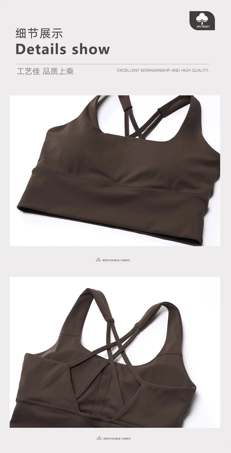 Sexy Cross Yoga Bra Women's Yoga Crop Top Breathable and Comfortable High-waisted Seamless Quick-drying Material Sports Gym Wear image 5