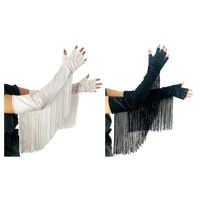 

New 1pair Punk Elegant Tassels Gloves Women Perfect New Year Birthday Party Decor