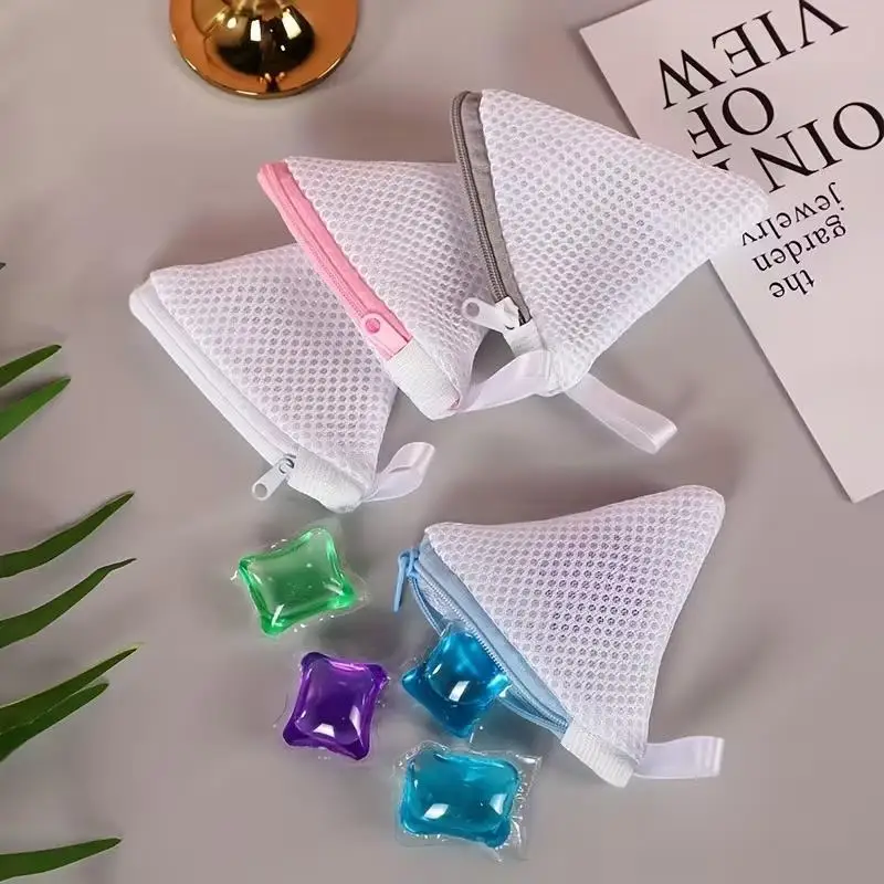 3pcs Reusable Mesh Laundry Bags, Zippered, for Scented Beads, Delicates, Small Items, Machine Wash