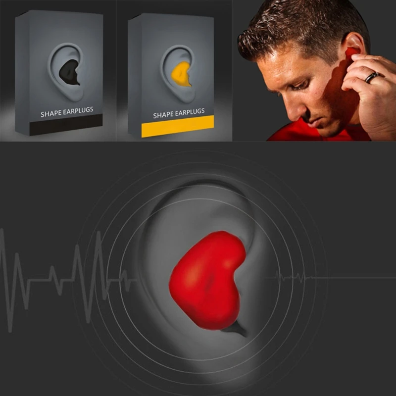 Tapones para los oídos silicona con forma moldeable, tapones para los oídos con cancelación ruido y bloqueo