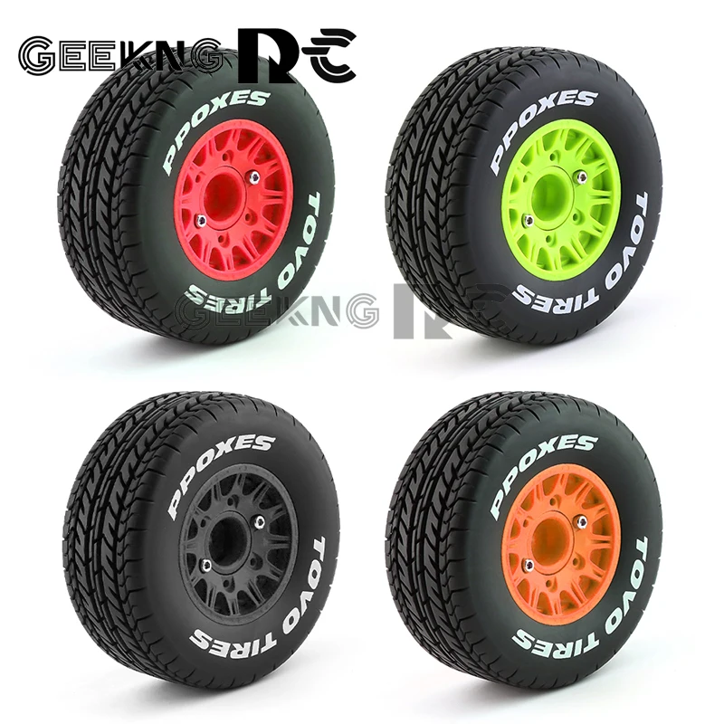 

4Pcs 113Mm 1/8 1/10 Short Course Truck Tire Tyre Wheel With 12 14 17Mm Hex For Slash Arrma SENTON VKAR RC Car