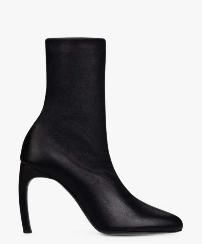 New Autumn/Winter Women's Black Mid-Calf Slim Elastic Boots Stiletto Heel Pointed Toe Fashion Elegant Sexy Dress Ankle Boots