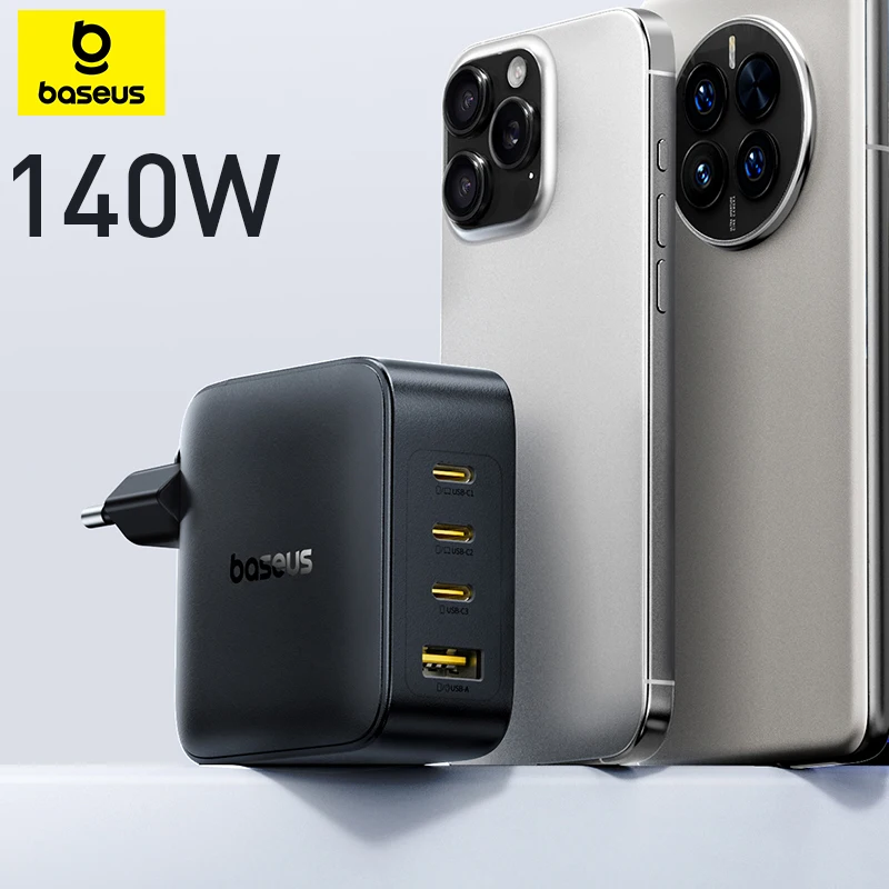 【New Sale】Baseus 140W GaN Charger PD Charger USB C Charger Fast Charge For Macbook Tablet Phone Charger For iPhone 17 16 15 14