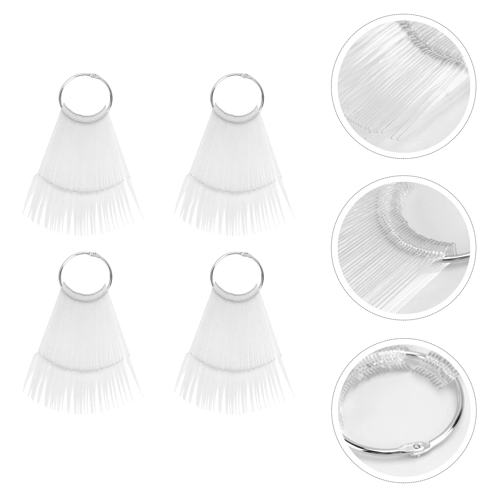 

4Sets False Nail Tips Fan Practice Boards Smooth Quality Nail Art Display Color Palette DIY Manicure Display Sticks