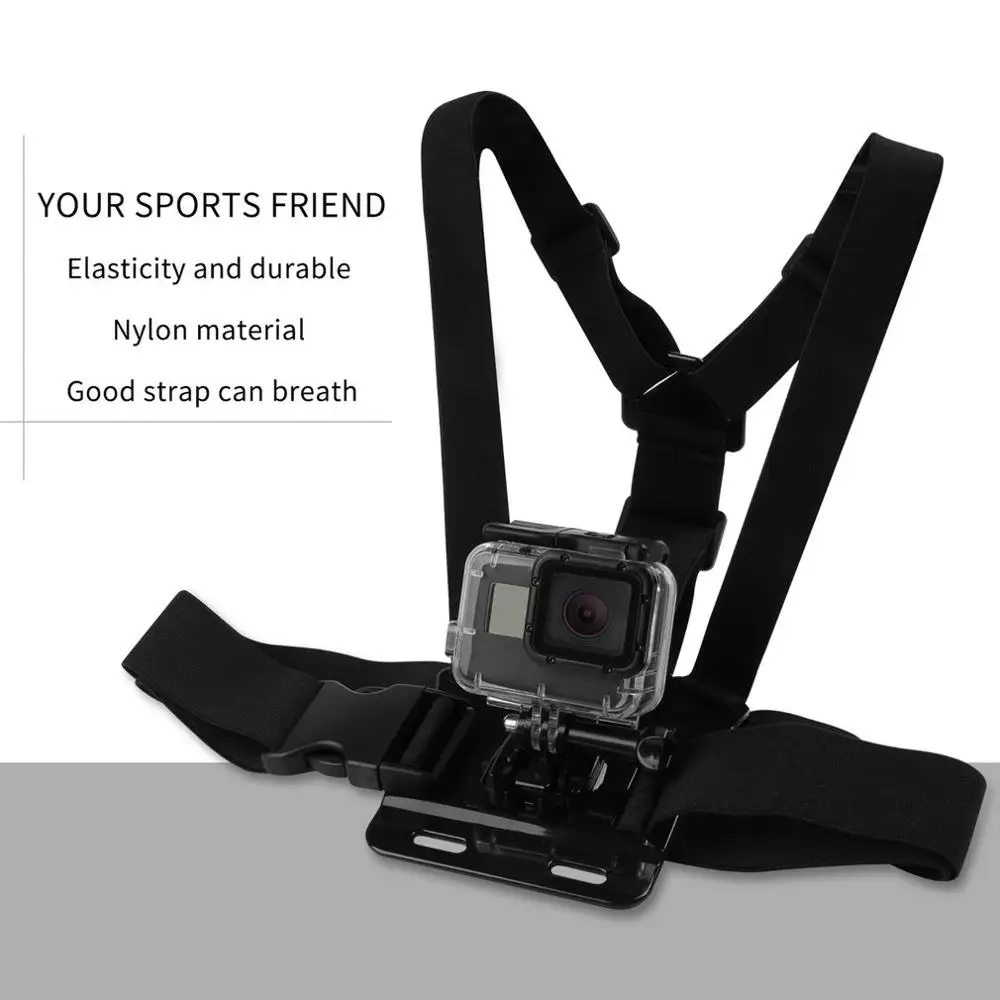 Pasek na klatkę piersiową regulowana uprząż do Gopro Hero 7 6 5 4 3 3 2 1 Xiaomi Yi SJCM SJ4000 sportowa kamera akcji