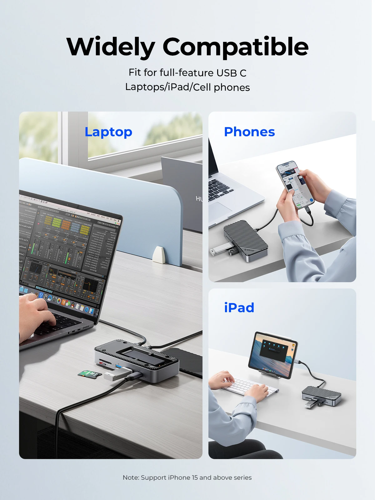 ORICO M.2 SATA NVMe NGFF External Case USB 3.2 Docking Station SSD Enclosure Solid State Disk Drive Storage Box HDMI Video RJ45