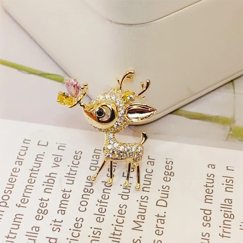 

CHKAWOCI Cute Butterfly Deer Brooch Niche design Premium Sensen-Moose corsage niche design Pin accessory Birthday gift