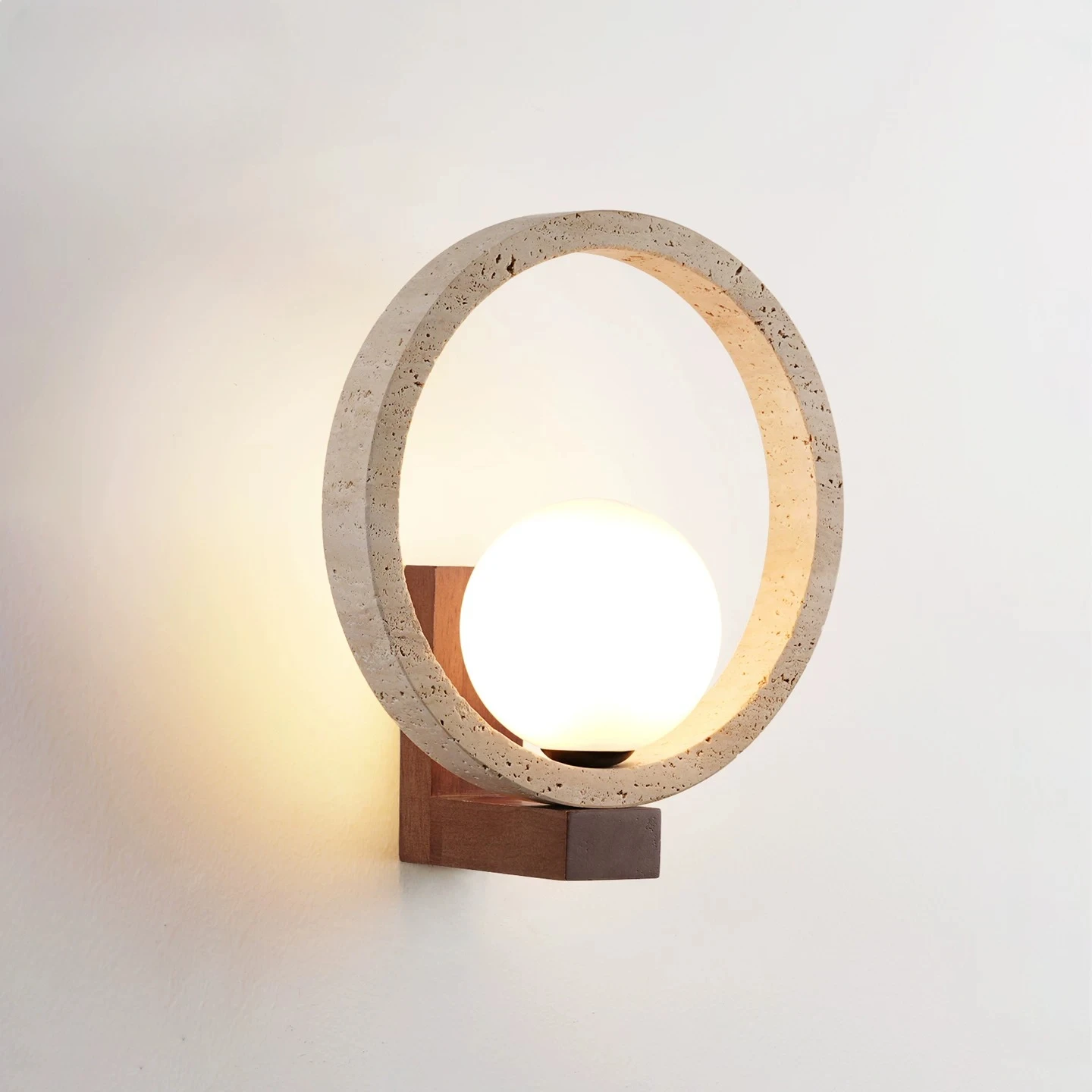 Japanese Wabi-Sabi Travertine Wall Sconce Bedroom Bedside Corridor Staircase Living Room Background Wall Antique Wall Lamp