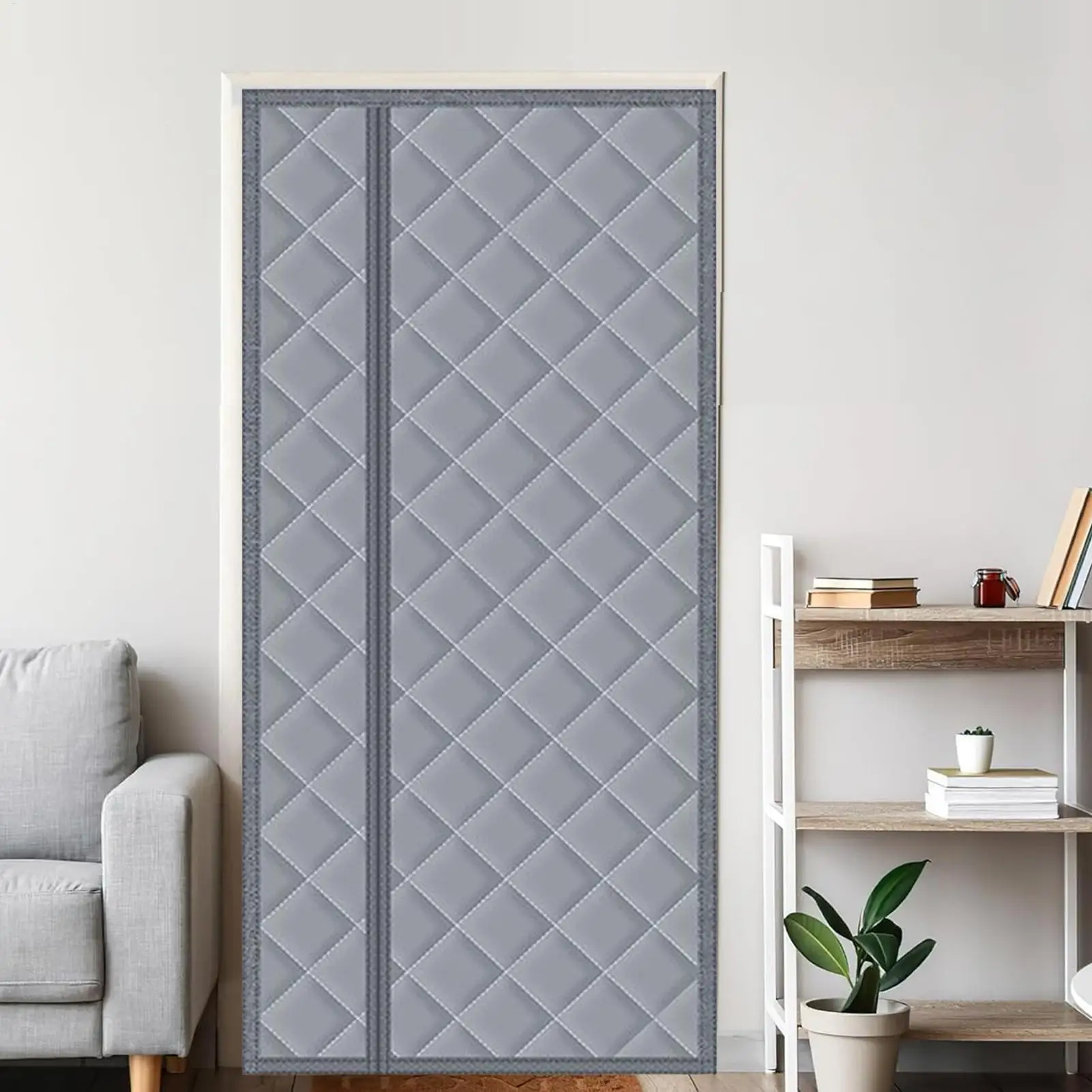 Cubierta de puerta térmica para invierno, pantalla de cierre magnético, cubierta aislante a prueba de viento para dormitorio, entrada, garaje, Patio, sótano