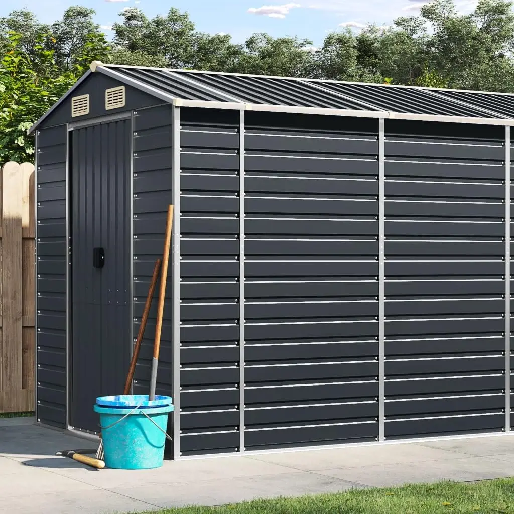 Anthracite Galvanized Steel Garden Shed Outdoor Storage 75.2